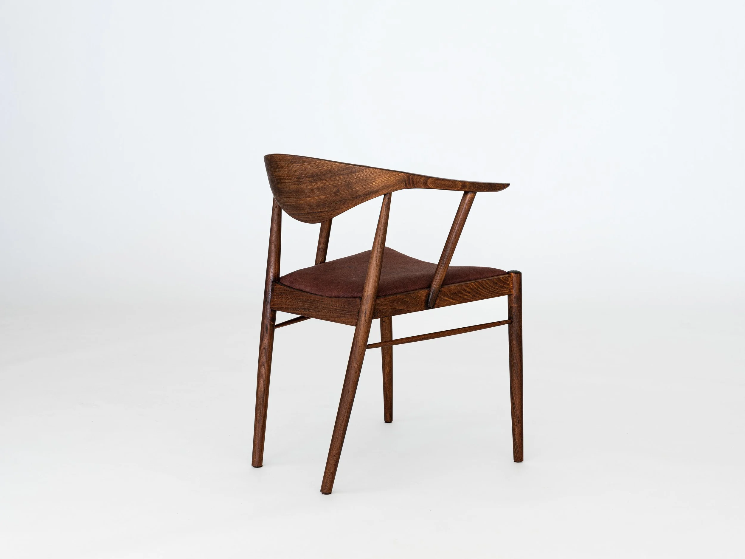 F-Type Chair w/ Persimon Dyed Linen seat by Toshio Tokunaga